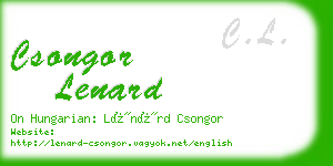 csongor lenard business card